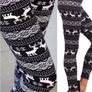 Chances R black and white reindeer stretchy lounge pants